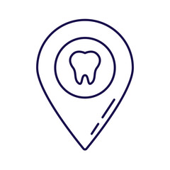 A minimalistic outline icon of dental location a dental Ideal for medical, healthcare, and dentistry-related designs