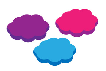 colored clouds on a white background,