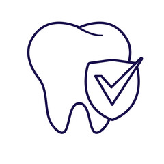 A minimalistic outline icon of a dental protection care Ideal for medical, healthcare, and dentistry-related designs
