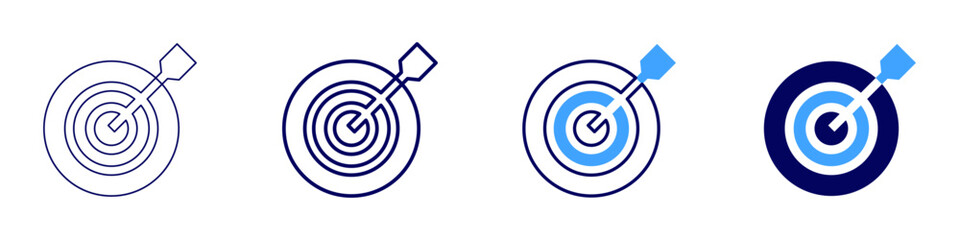 Goal realization steps icon in 4 different styles. Thin Line, Line, Bold Line, Duotone. Duotone style. Editable stroke