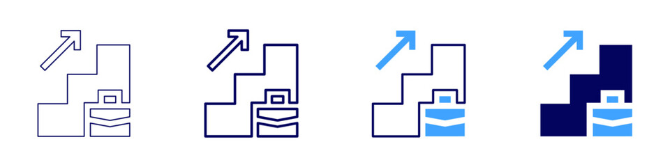 Goal tracking icon in 4 different styles. Thin Line, Line, Bold Line, Duotone. Duotone style. Editable stroke