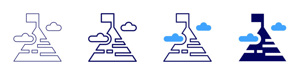Leadership achievement goal icon in 4 different styles. Thin Line, Line, Bold Line, Duotone. Duotone style. Editable stroke