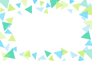 青と緑の三角形が散りばめられた抽象的なフレーム背景 | Abstract Frame Background with Blue and Green Triangles