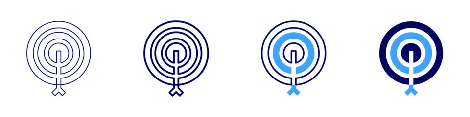 Personal goal framework icon in 4 different styles. Thin Line, Line, Bold Line, Duotone. Duotone style. Editable stroke