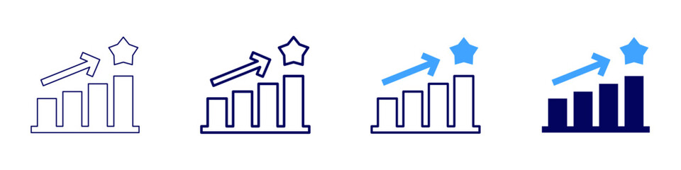 Personal transformation goal icon in 4 different styles. Thin Line, Line, Bold Line, Duotone. Duotone style. Editable stroke