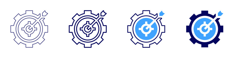 Short-term goal icon in 4 different styles. Thin Line, Line, Bold Line, Duotone. Duotone style. Editable stroke