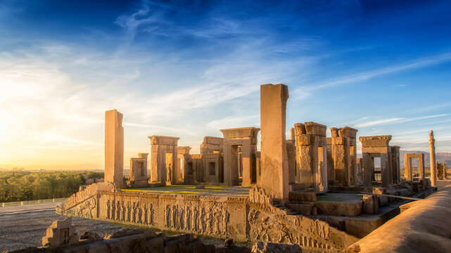 Persepolis Apadana Palace  Shiraz  Iran  Ancient Ruins  UNESCO World Heritage Site  Persian Architecture  Historical Landmark  Achaemenid Empire photo
