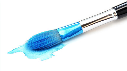 "Shiny Light Blue Watercolor Brushstroke on White Background"

