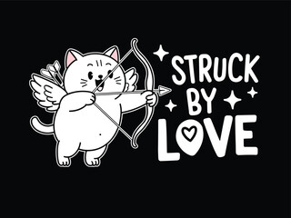 2d cartoon angel cat archery romance