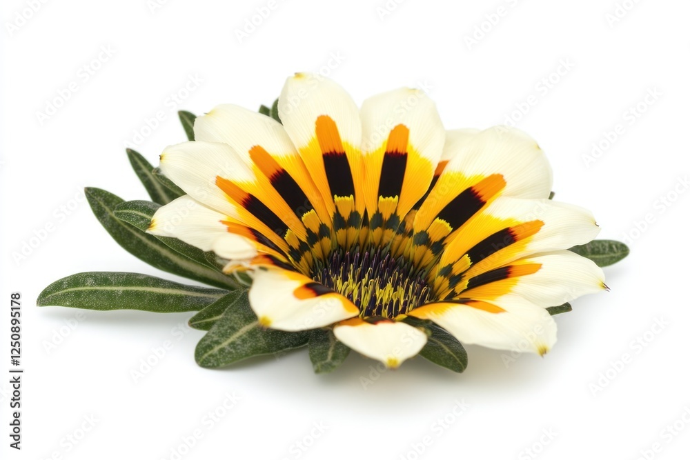 Poster a detailed view of a single flower on a pure white background, ideal for use in designs or as a deco