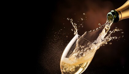 champagne pouring into a glass, celebrate party concept