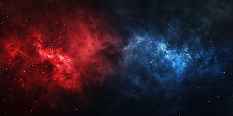 Obraz premium Red and Blue Nebula Cosmic Space Background