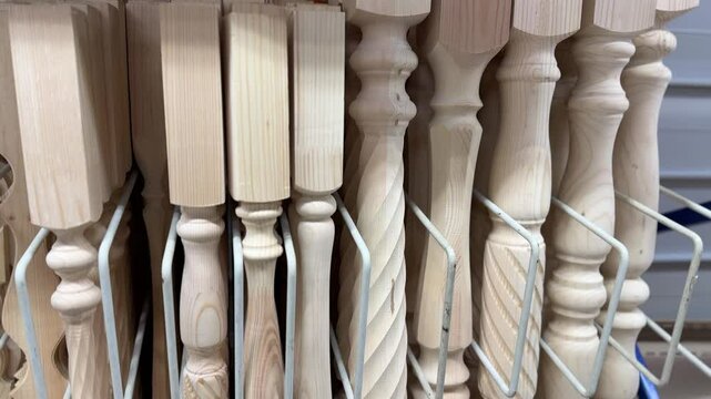 Explore a variety of wooden balusters and intricately carved elements that are ideal for diverse woodworking projects