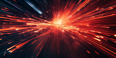 Dynamic Red Light Trails Creating an Abstract Design