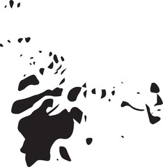 Abstract black-and-white illustration with chaotic spots and patterns