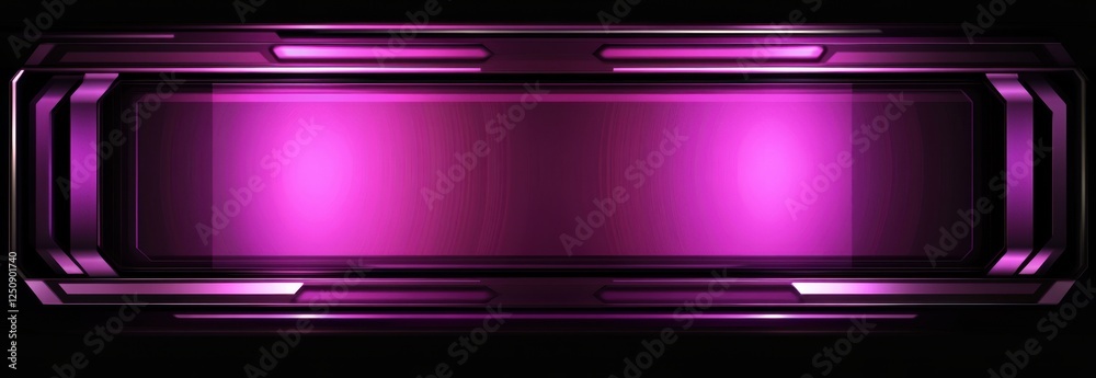 Poster vibrant techno-inspired purple digital frame against a pitch-black void, creating a captivating sens