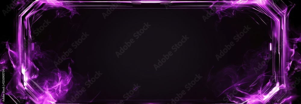 Aufkleber Exploring the depths of digital creativity with a striking techno purple frame set against a classic black backdrop