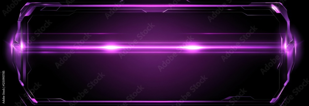 Leinwandbilder Dynamic interplay of thin techno purple lines creates a mesmerizing digital frame against a deep black backdrop, evoking a sense of futuristic motion and energy