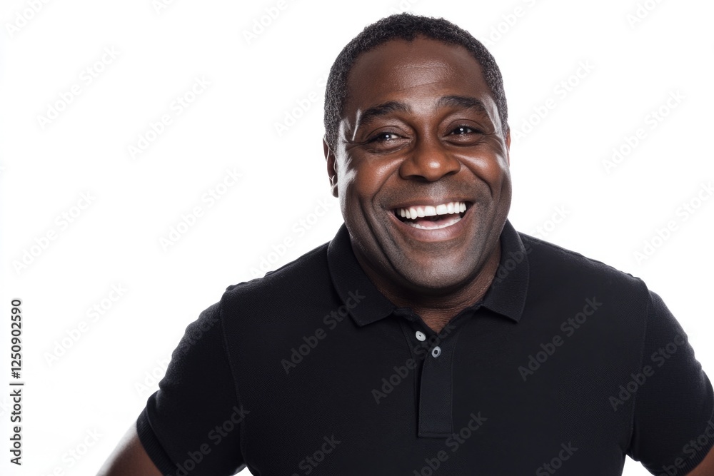 Aufkleber a person with a warm and friendly smile looking directly into the lens