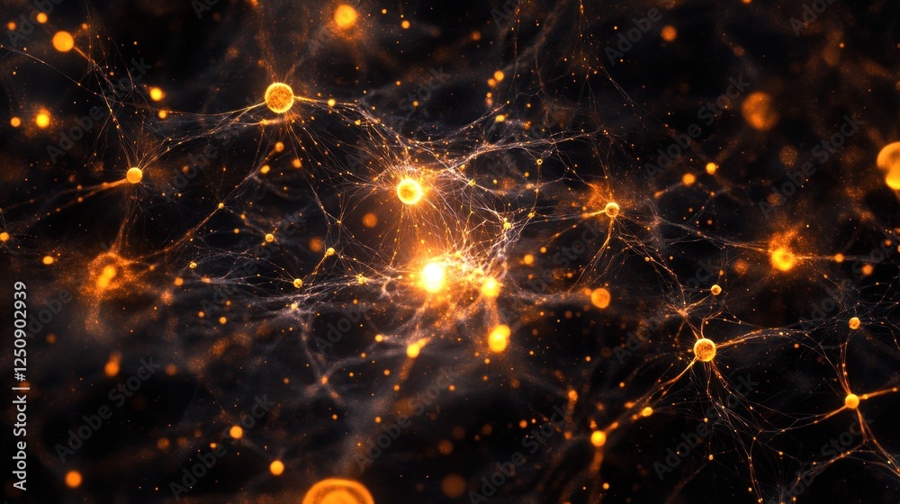 Aufkleber abstract glowing neural network connections.