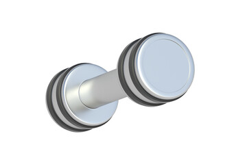 One dumbbell isolated on white background. Sports equipment. 3d render