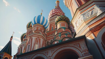 Colorful oniondomed St Basils Cathedral in Moscow