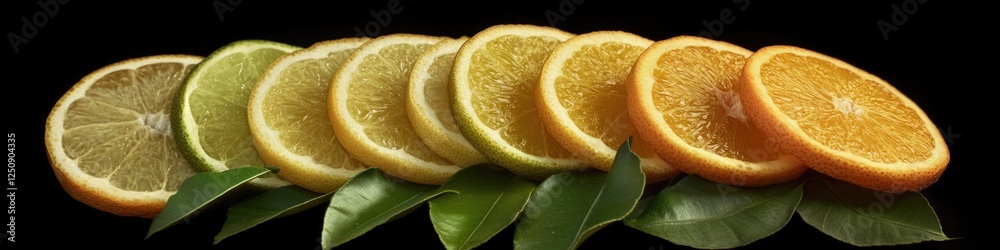 Poster a collection of orange and lime slices