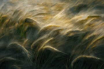 Summer Countryside Landscape: Barley Field in Champagne,