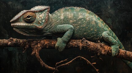 Obraz premium Majestic Chameleon on Branch