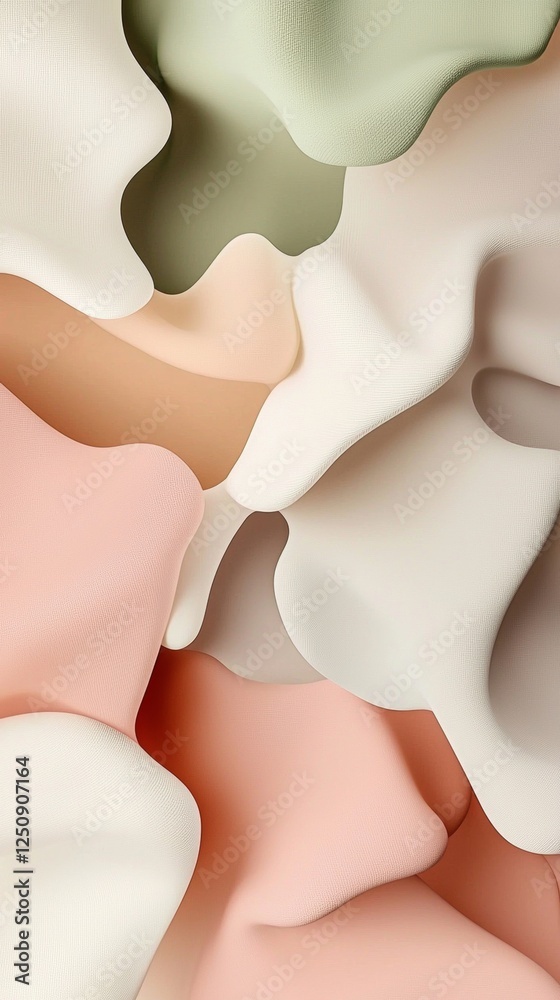 Poster intertwining smooth pastel-colored shapes create an elegant abstract background design, perfect for 