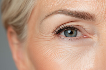 Closeup Of Mature Woman With Glitter Eyeshadow
