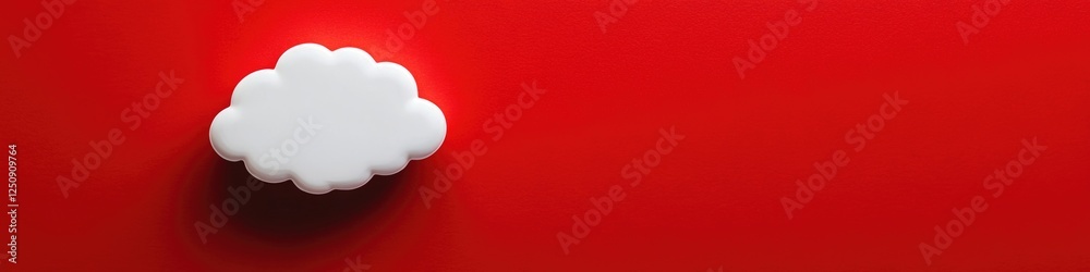 Aufkleber A simple and minimalist composition of a white object placed on a bright red background