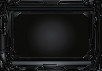 Futuristic Dark Frame Background with Industrial Style Design