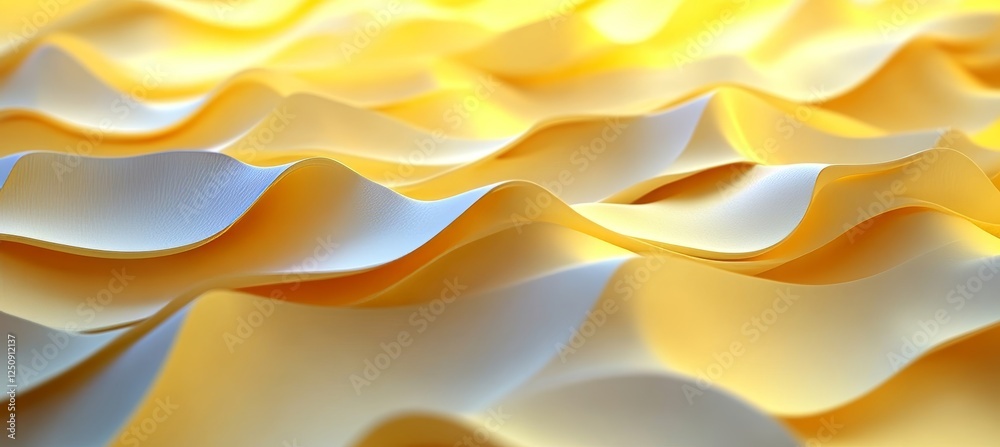 Poster abstract lemon and sunlight 3d wavy pattern a minimal design background with delicate curves.