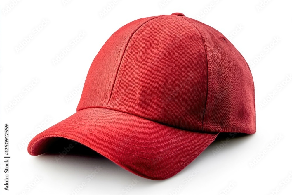 Aufkleber a close-up shot of a red baseball cap sitting on a plain white background, perfect for emphasizing t
