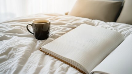 Strategic Life Planning Concept with Notebook and Coffee - Plan, Execute, Succeed Motivation for Success and Productivity