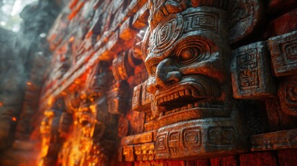 Fototapeta premium ancient aztec temple wall art