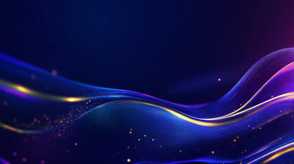 Glowing abstract shapes in shades of blue, purple, and gold, with neon highlights adding depth and movement, ideal for creative projects and modern wallpaper aesthetics.