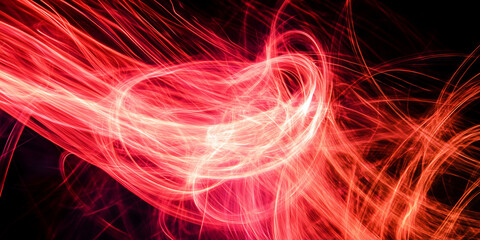 Abstract Red Light Trails - Dynamic Energy Flow