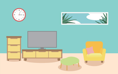 Fototapeta premium リビングの部屋のイラスト