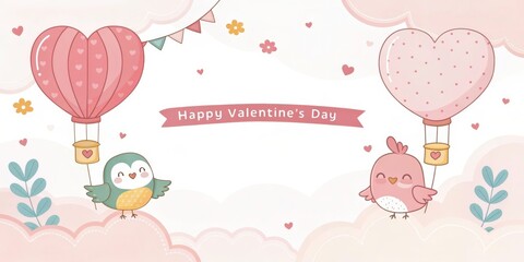 Baby Shower Invitation Card with Balloons and Heart Pattern