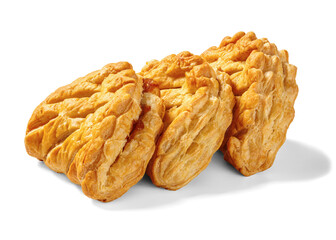 puff pastry apple turnovers isolated on white