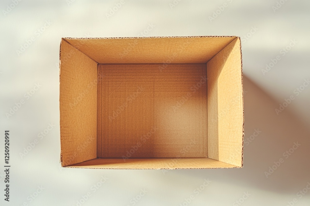Poster an open cardboard box on a white surface