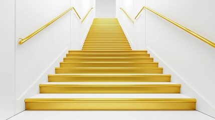 Fototapeta premium Business Team Building Communication Teamwork Success Goal Golden staircase leading to a bright space.