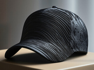 Cap with a Shadow That Moves with You abstract dark shape appearing to lift off the cap’s surface