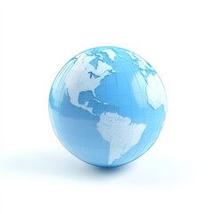 Fototapeta premium A high-quality 3D render of a global icon, featuring a sleek, spherical Earth with meridians