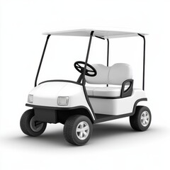 A 3D render of a golf cart icon on a white background, showcasing a compact and efficient vehicle