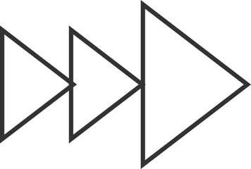 Triple Overlapping Triangle Arrows Outline Icon