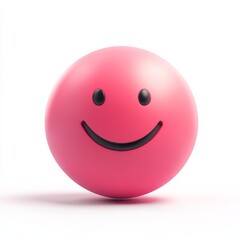 Fototapeta premium A 3D rendered happy icon symbolizing joy and positivity, displayed a white background.