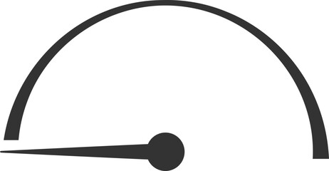 Speedometer Icon with Needle at Starting Point